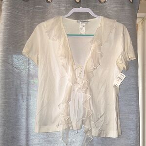 Vintage Dolce & Gabbana Cream Ruffle Top